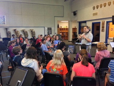 Teaching a clarinet class in Auburn, Alabama